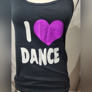 Black I love Dance tank